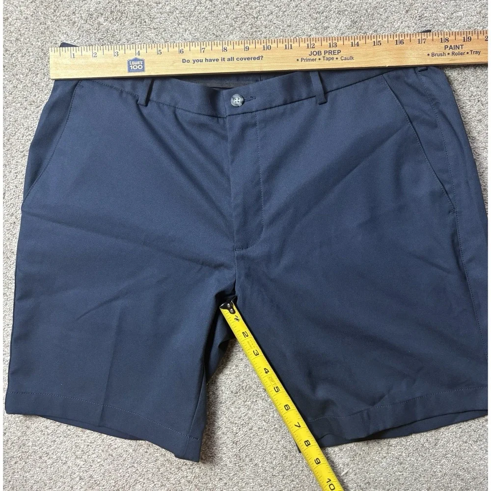 Onward Reserve Shorts Mens Size 36 Flat Front Performance Chino Golf Navy Blue